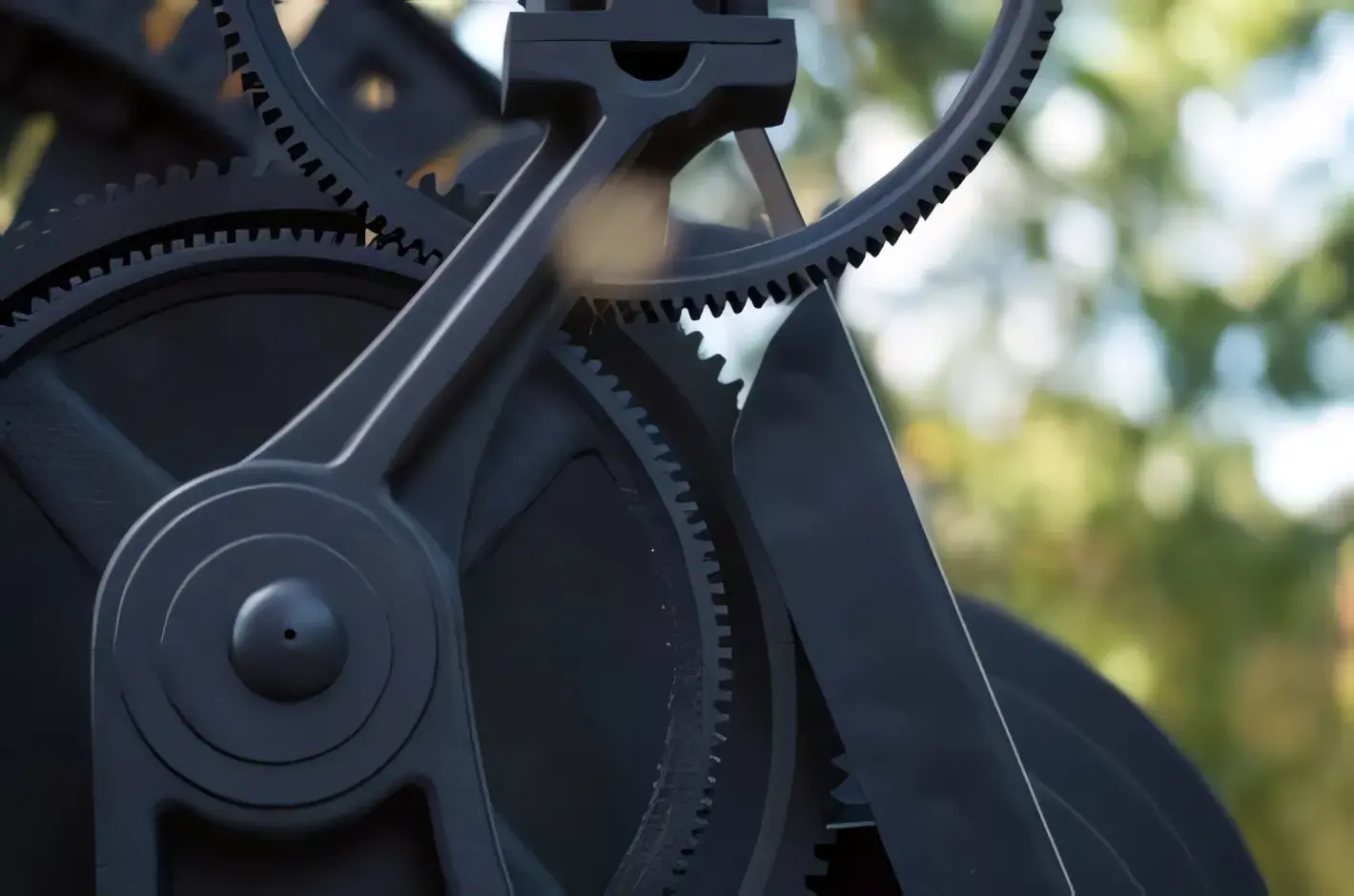 Engranajes de una máquina en primer plano